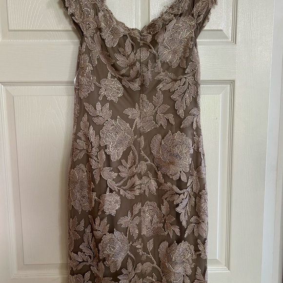 Tadashi Shoji Taupe Embroidered Dress - Picture 4 of 4